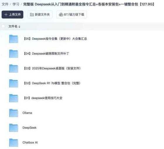 最新完整版Deepseek从入门到精通附最全指令汇总+各版本安装包+一键整合包